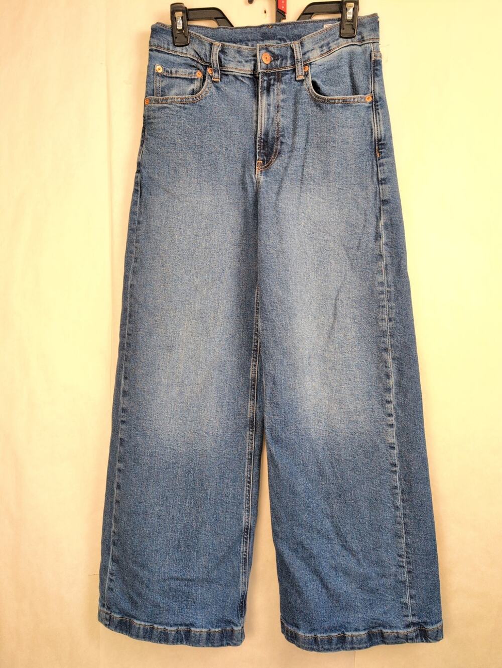 Gap High Rise Stride wide leg jeans Size 28S Dark Wash Classic Boho Retro Denim